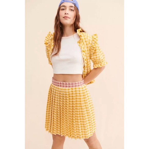 Lisa Says Gah Dresses & Skirts - Lisa Says Gah for Nuuly Yellow Plaid Women's Skirt